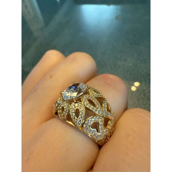 Unique gold band ring sz 8 - Picture 5 of 6